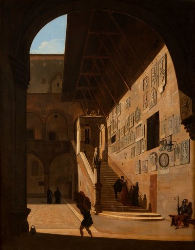 Interior view of the Old Palace of the Republic in Florence by Camille Marie Bonnard